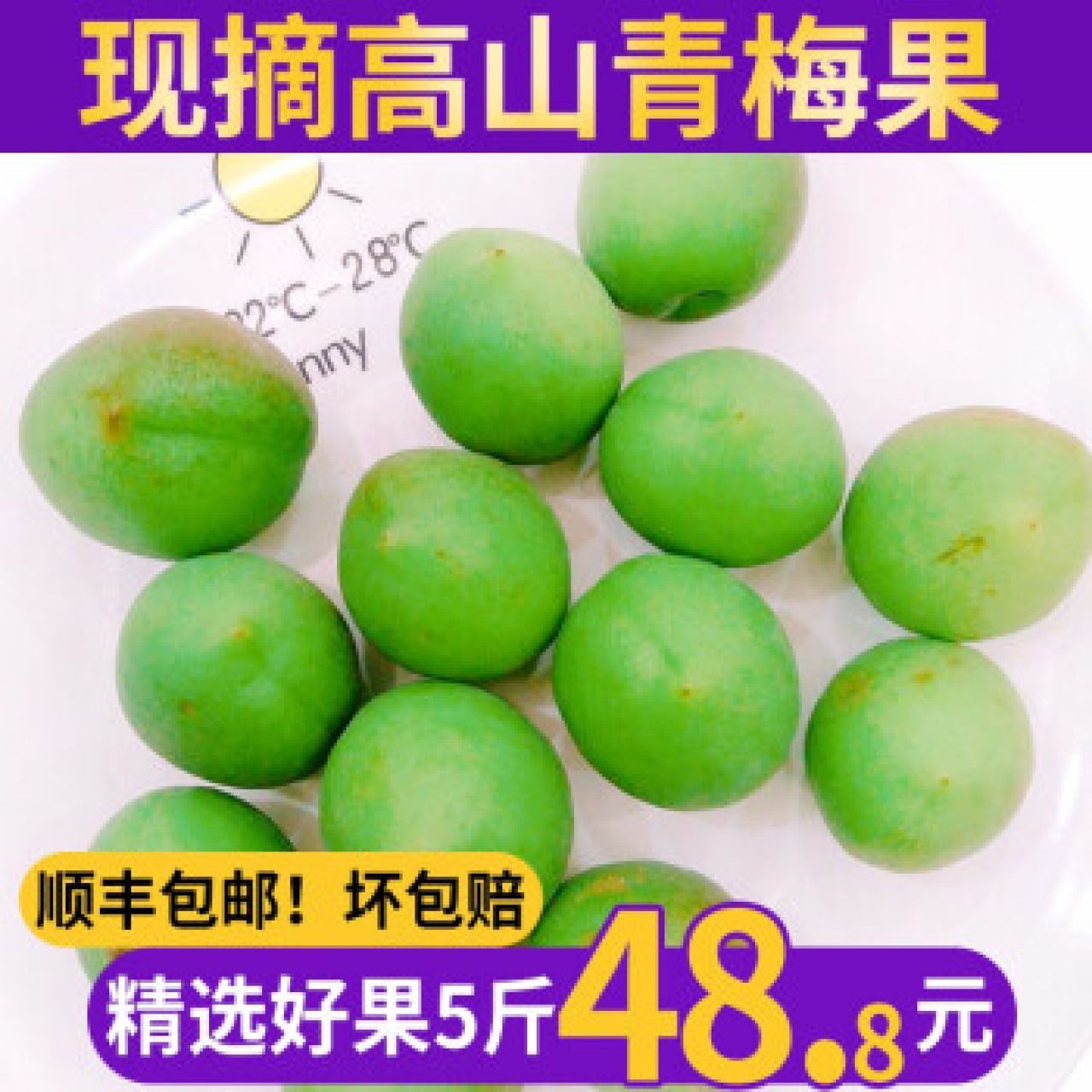 新鲜现摘青梅果